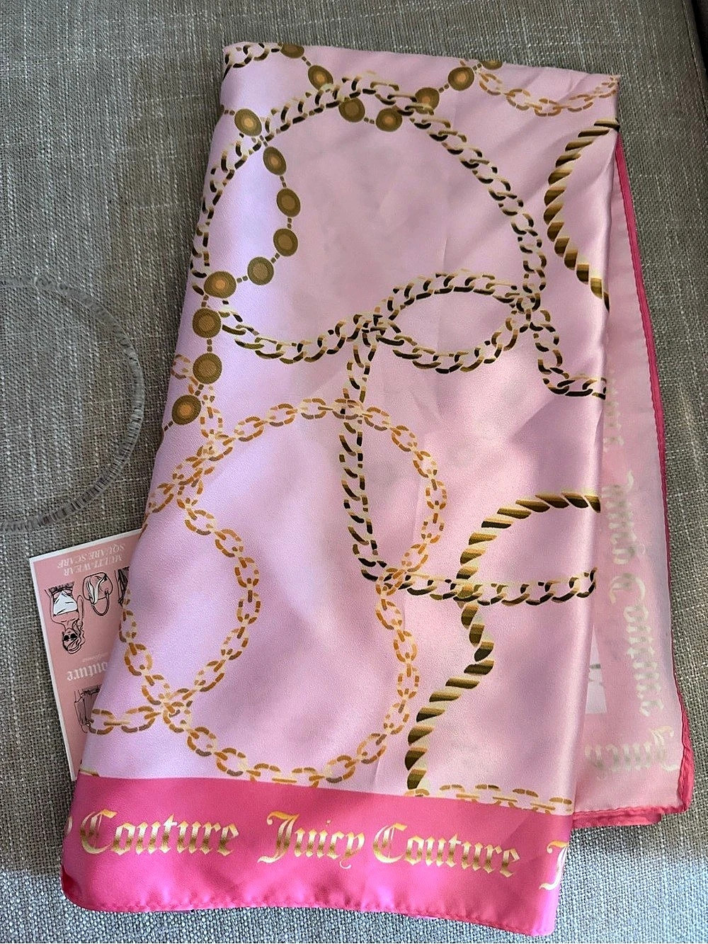 Juicy Couture Multi-Wear Scarf Pink & Gold NWT